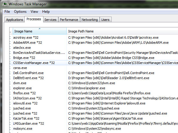 View Full Patch of Running Processes